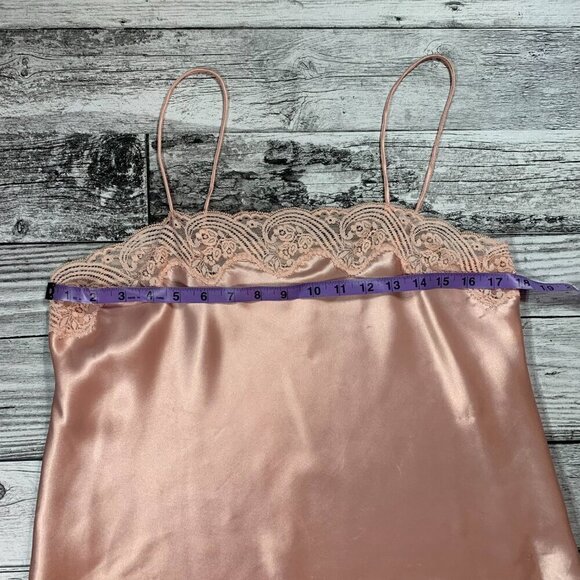 Vintage Pink Satin Lace Square Neck Crop Lingerie Top Camisole - Picture 8 of 9
